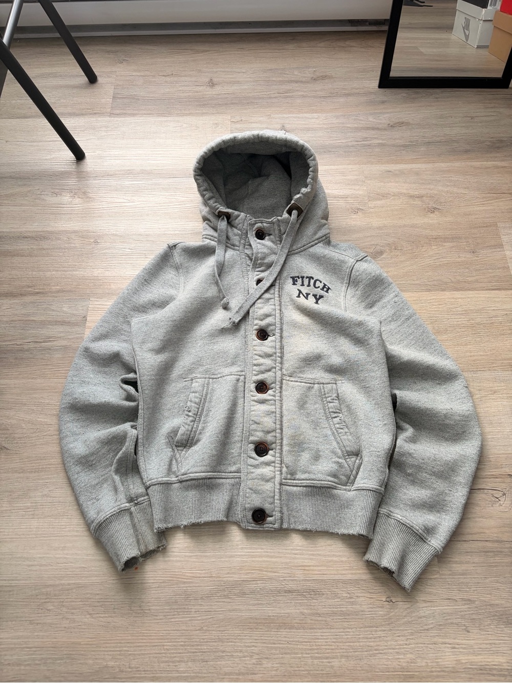 Y2k Abercrombie & Fitch buttoned muscle hoodie